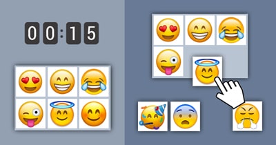 Grille d'images à mémoriser - Emoji