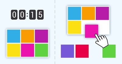 Grid of colored squares to memorize