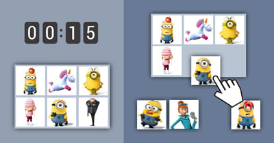 Grid of pictures to memorize - The minions