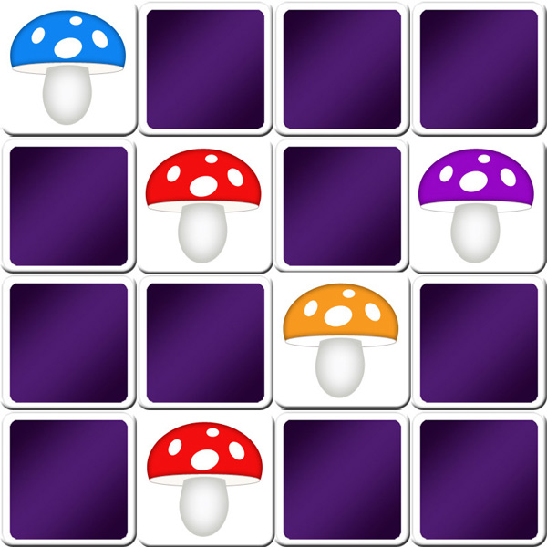 Great memory game for kids 3 years old - mushrooms - Online and free game!