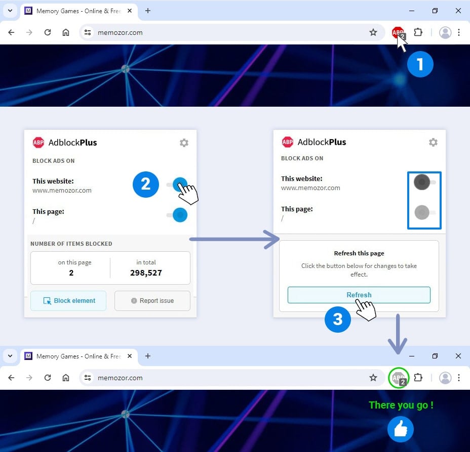 How to allow a site in Adblock Plus?