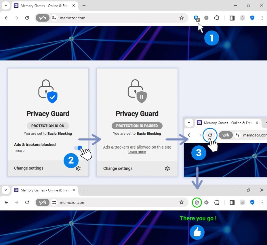 How to allow a site in Avast browser?