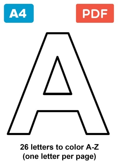 Large Alphabet Letters for coloring