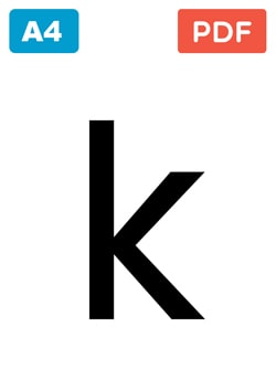Large letter k in lowercase to print Large letter k in lowercase to print