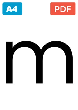 Large letter m in lowercase to print Large letter m in lowercase to print