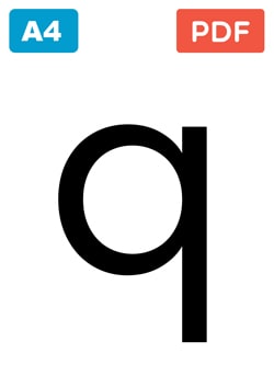 Large letter q in lowercase to print Large letter q in lowercase to print