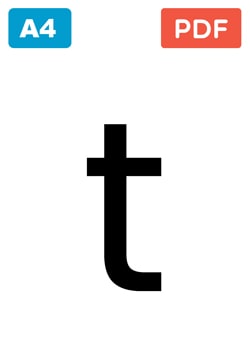 Large letter t in lowercase to print Large letter t in lowercase to print
