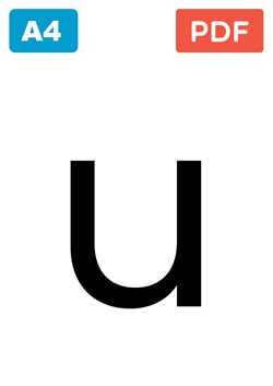 Large letter u in lowercase to print Large letter u in lowercase to print