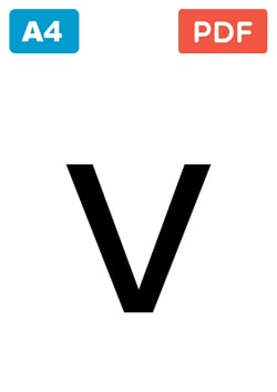 Large letter v in lowercase to print Large letter v in lowercase to print
