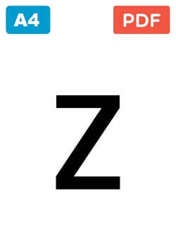Large letter z in lowercase to print Large letter z in lowercase to print
