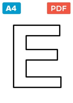 Letter E for colouring