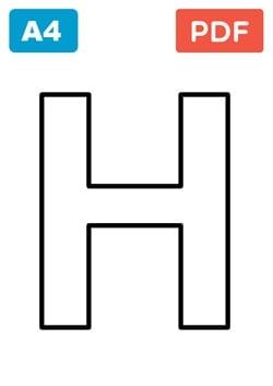 Letter H for colouring