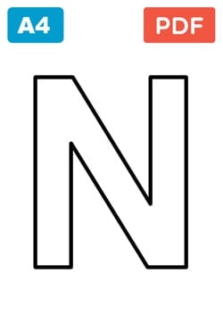 Letter N for colouring