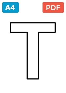 Letter T for colouring