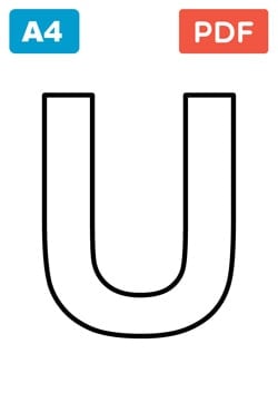 Letter U for colouring