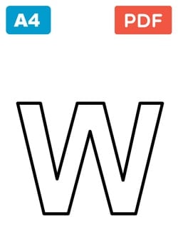 Letter W for colouring