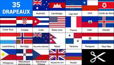 Jeu avec les drapeaux bleu blanc et rouge