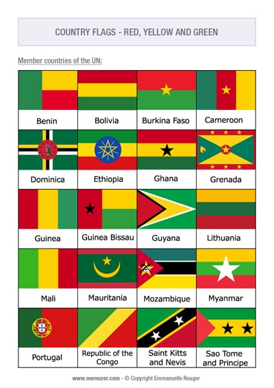 Printable red, yellow and green country Flags Printable red, yellow and green country Flags