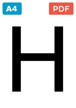 Grande lettre H à Imprimer