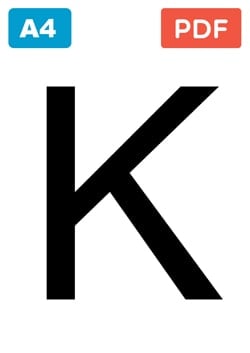 Grande lettre K à Imprimer