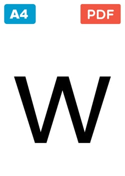 Grande lettre w minuscule à Imprimer