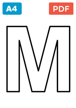 Lettre M à imprimer et colorier