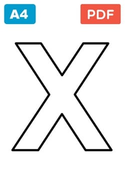 Lettre X à imprimer et colorier