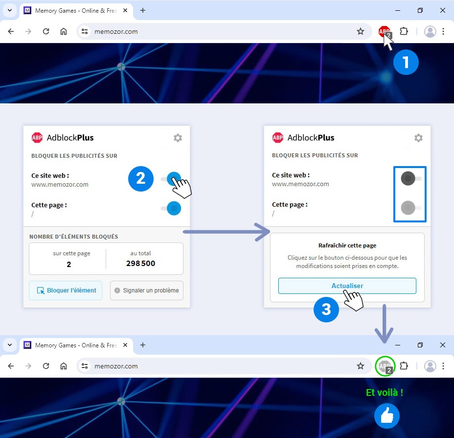 Comment autoriser un site dans Adblock Plus?