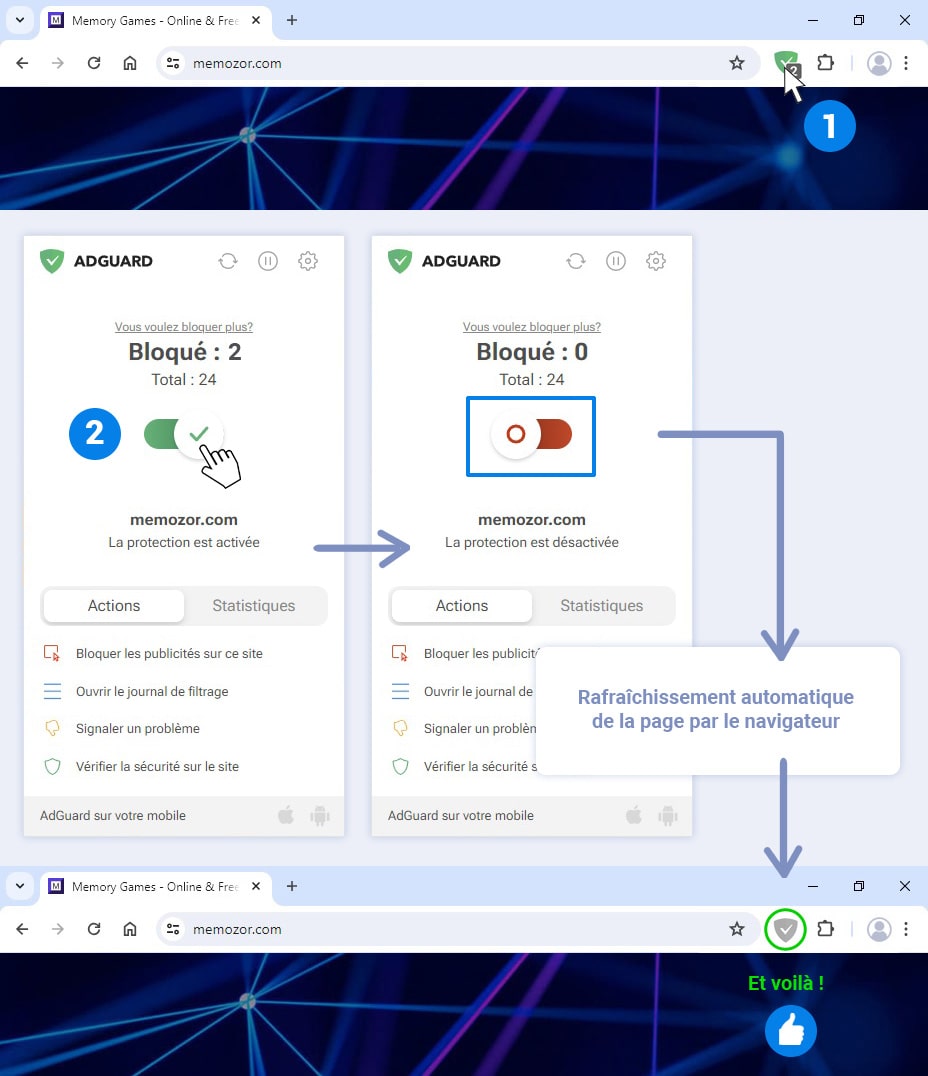 Comment autoriser un site dans AdGuard?