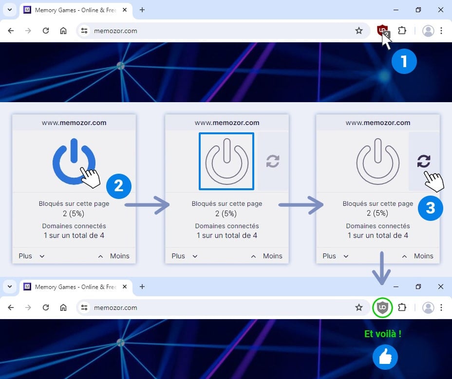 Comment autoriser un site dans uBlock Origin?