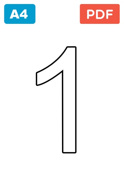 Chiffre 1 à colorier Chiffre 1 à colorier