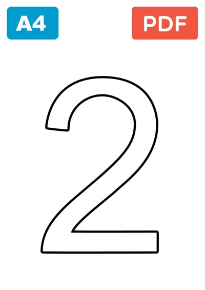 Chiffre 2 à colorier Chiffre 2 à colorier
