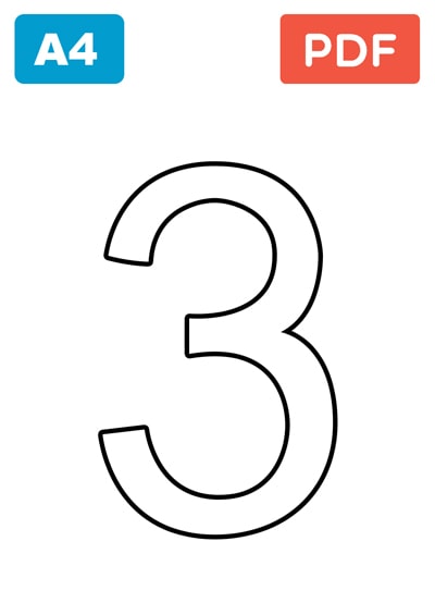 Chiffre 3 à colorier Chiffre 3 à colorier