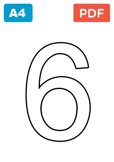 Chiffre 6 à colorier Chiffre 6 à colorier