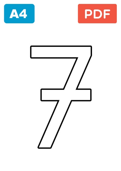 Chiffre 7 à colorier Chiffre 7 à colorier