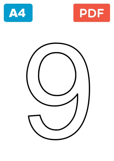 Chiffre 9 à colorier Chiffre 9 à colorier