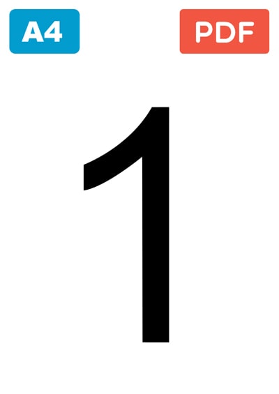 Grand Chiffre 1 à Imprimer