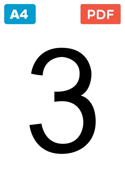 Grand Chiffre 3 à Imprimer