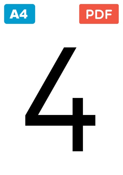 Grand Chiffre 4 à Imprimer