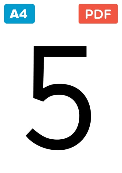 Grand Chiffre 5 à Imprimer