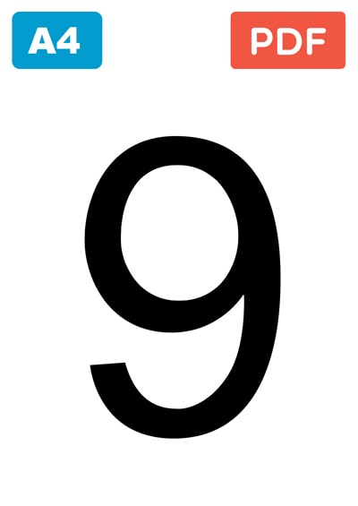 Grand Chiffre 9 à Imprimer