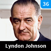 Carte n°36 - Lyndon B. Johnson (1963-1969)