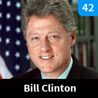 Carte n°42 - Bill Clinton (1993-2001)