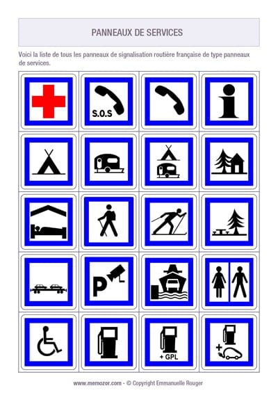 Les panneaux de services