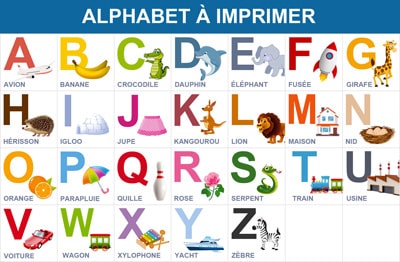 Alphabet avec images à imprimer