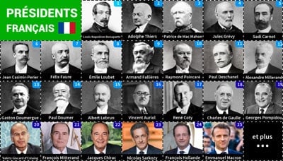 Cartes des 25 Présidents français