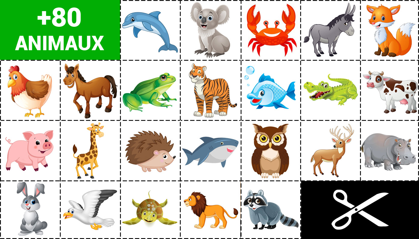 Jeu Memory à imprimer - Cartes Animaux - Gratuit