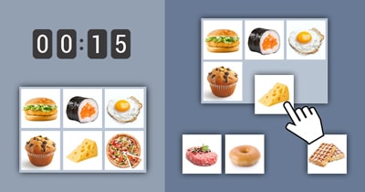 Grid of pictures to memorize - Food