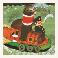 Carte memory 1981 - Bateau avec capitaine fûmant la pipe