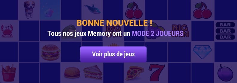 Découvrez tous nos jeux Memory avec un mode 2 joueurs